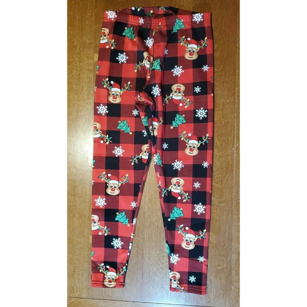 No Boundaries Red Plaid Lounge Pajama Pants Reindeer Fleece Lined Juniors‎ Large - Picture 2 of 6